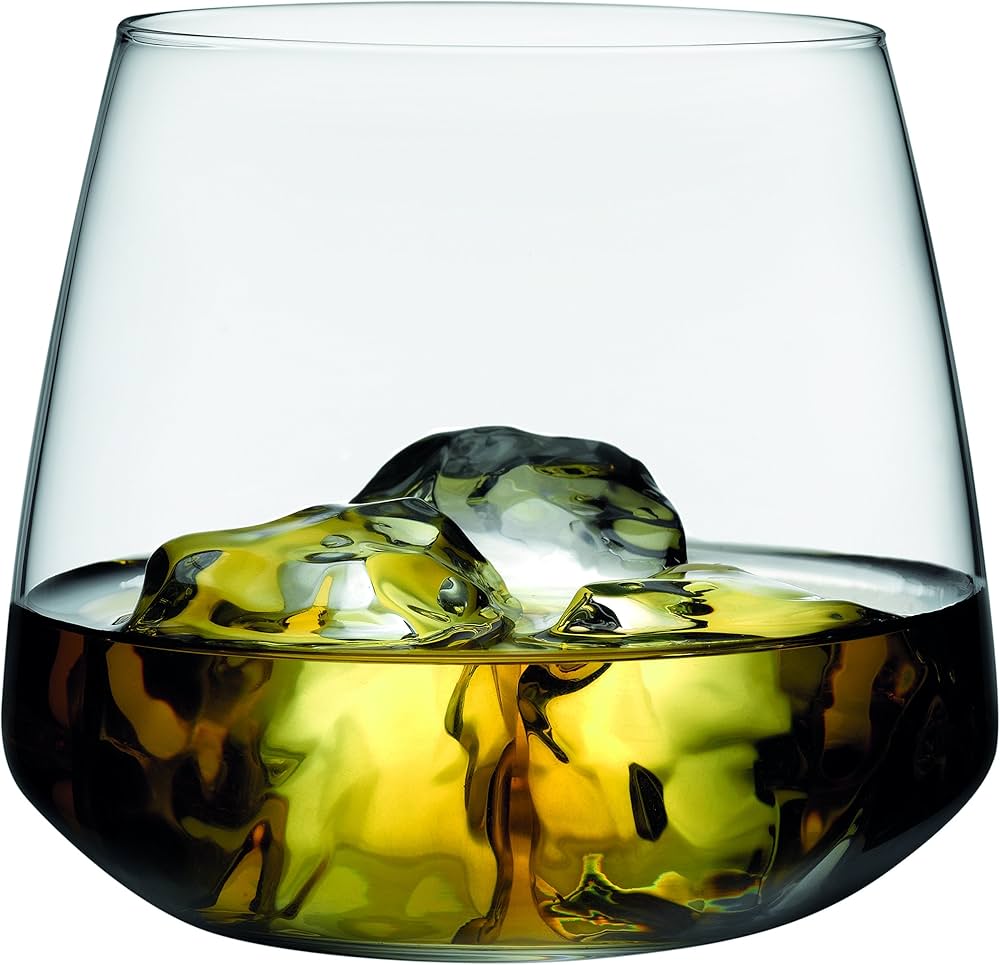 Nudeglass 64001 Mirage Viski Bardağı – 4’lü Set | 385cc Kristal Cam | Şık ve Modern Tasarım