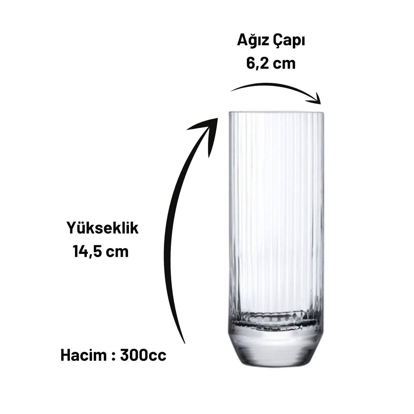 Nude 64132 BigTop Kristal Su | Meşrubat | Kokteyl Bardağı - 300cc - 6 Adet