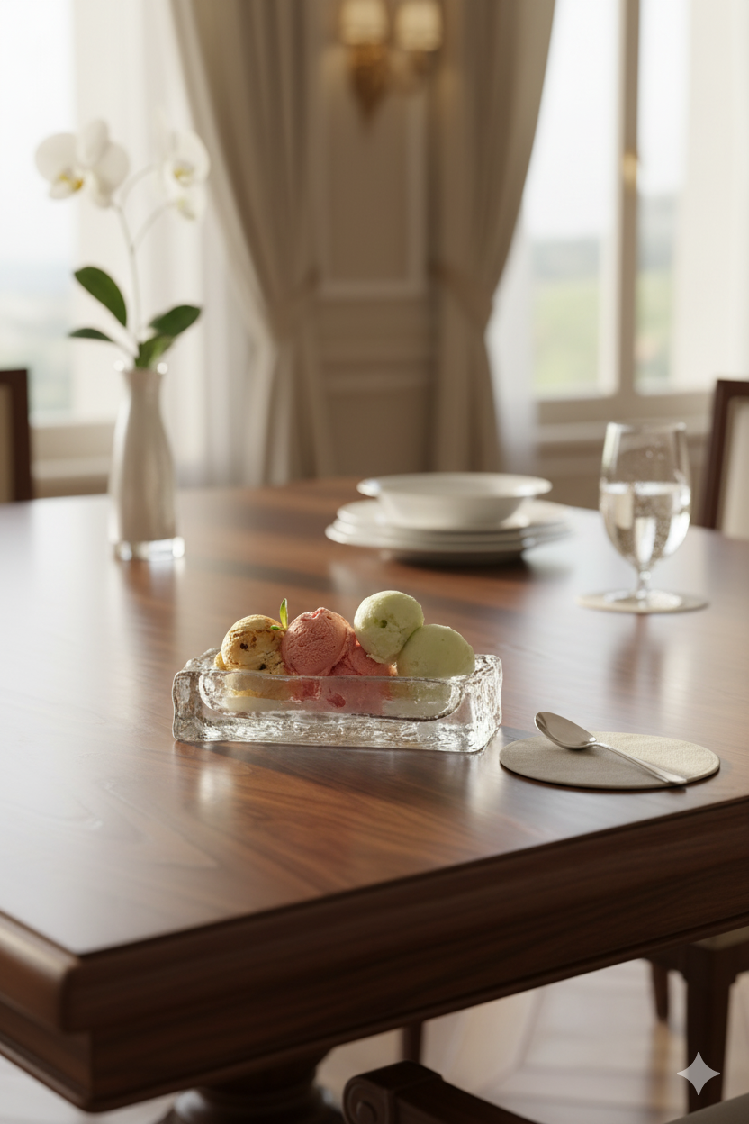 Nude 25368 Ice Cube Dondurma Servis Tabağı – Kristal, 18 cm, El İmalatı