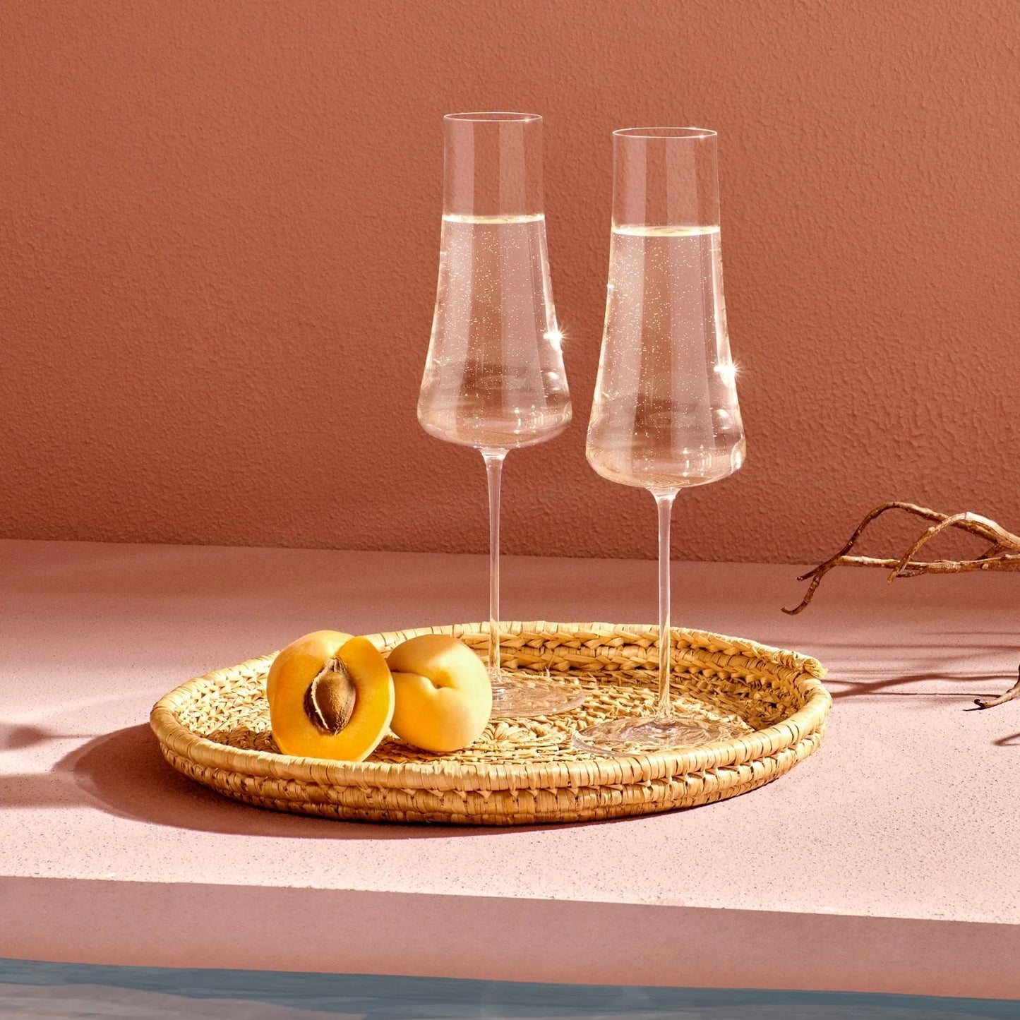 Nude Stem Zero Volcano 32021 Şampanya Kadehi 300 cc – 2’li Set, Kurşunsuz Kristal Cam