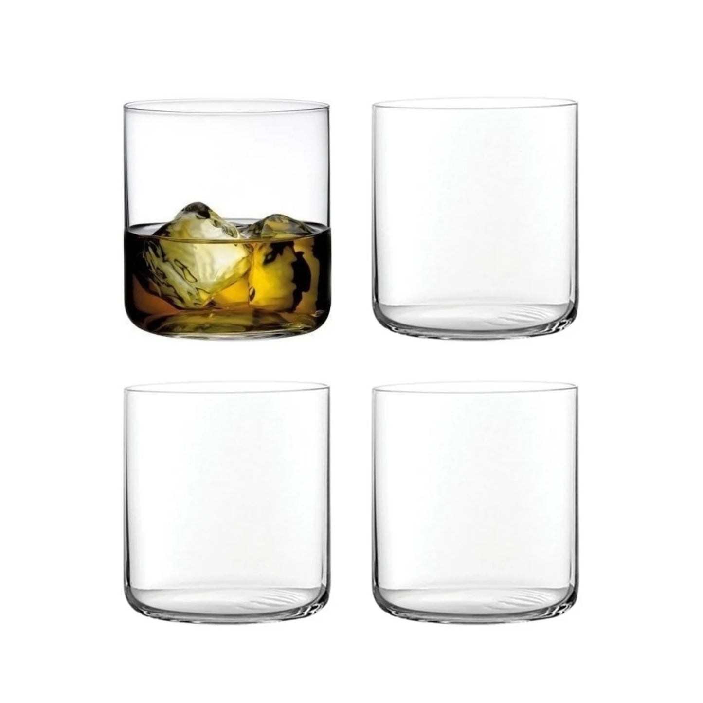 Nudeglass 64010 Finesse Viski Bardağı – 4’lü Set | 390cc Kristal Cam | Şık ve Modern Tasarım