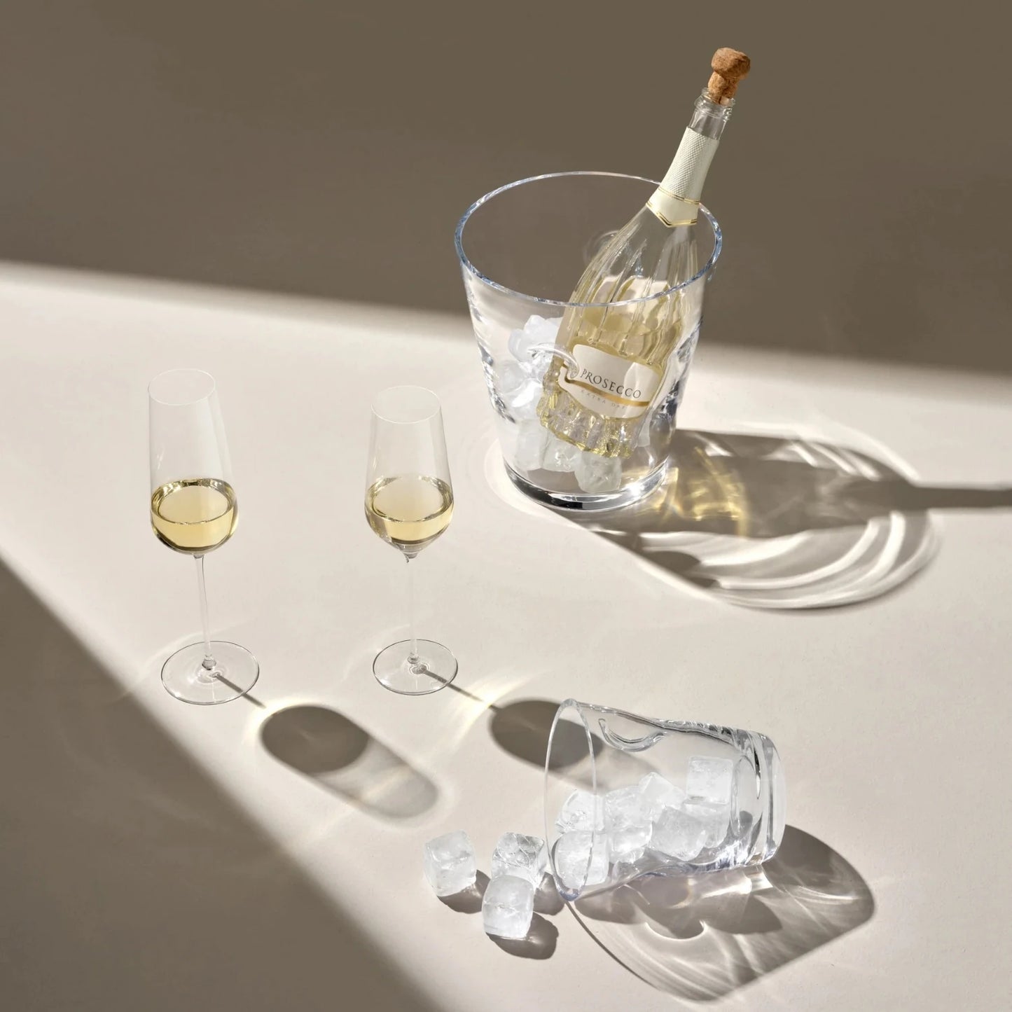 Nude Glacier Kristal Şarap ve Şampanya Kovası - Modern Tasarım Buzluk 22 cm (16579)