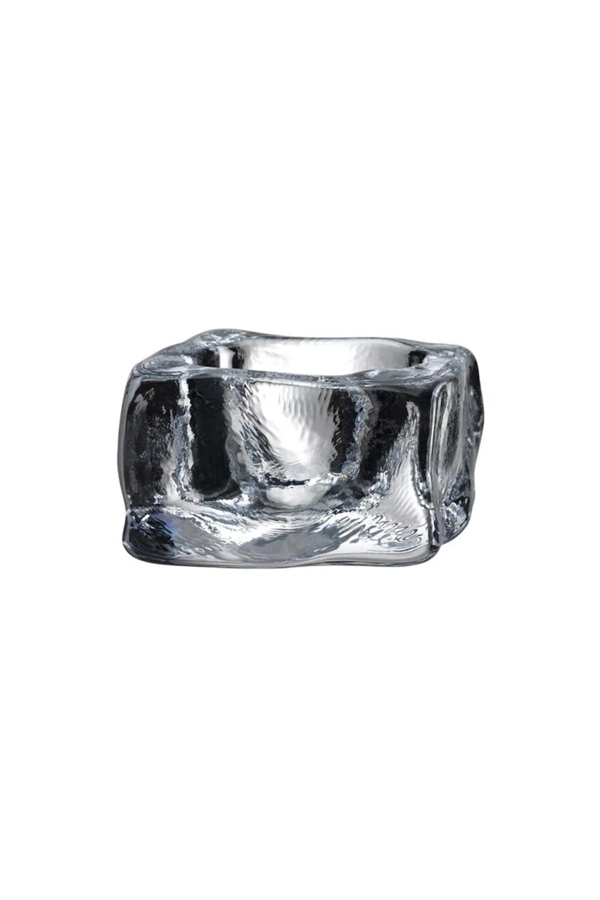 Nude 24323 Ice Cube Square Ice Cream Serving Plate – Crystal, 9 cm, Handmade